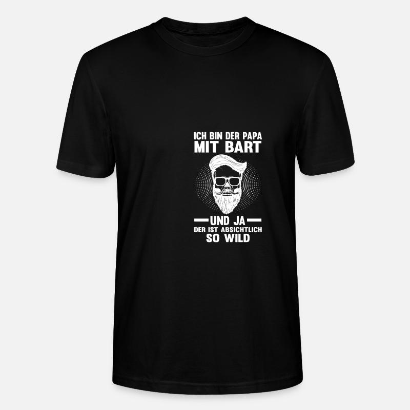 Papa Mit Bart - Stanley/Stella Unisex Bio-T-Shirt CRAFTER - Schwarz