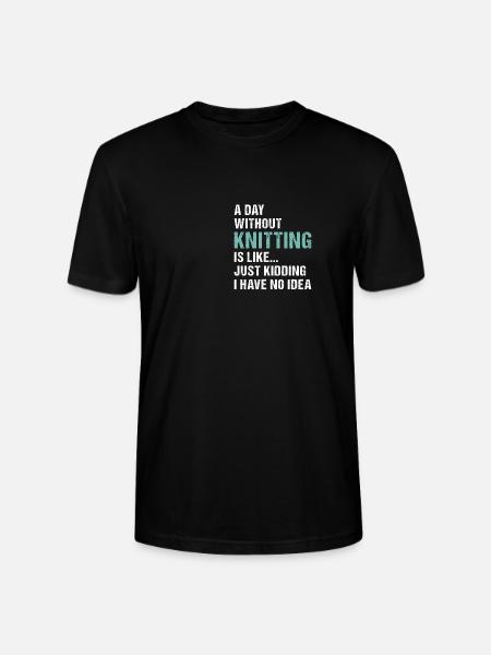 Knitter A Day Without Knitting - Stanley/Stella CRAFTER Unisex Organic T-Shirt - black