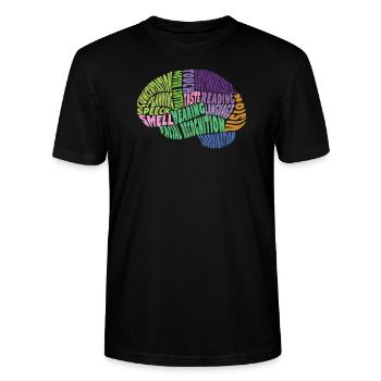 Bereiche im Gehirn, bunt - Stanley/Stella Unisex Bio-T-Shirt CRAFTER - Schwarz - Vorne - Alina (178cm) & Michal (187cm)