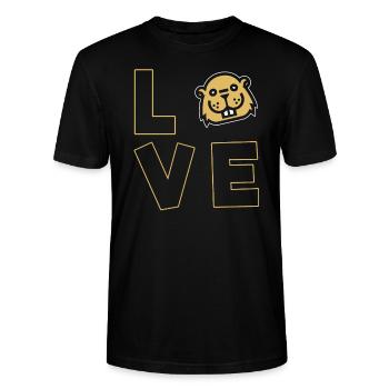 Biber - Stanley/Stella Unisex Bio-T-Shirt CRAFTER - Schwarz - Vorne - Alina (178cm) & Michal (187cm)