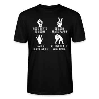 Wing Chun - T-shirt bio CRAFTER Stanley Stella Unisexe - noir - Devant - Alina (178cm) & Michal (187cm)