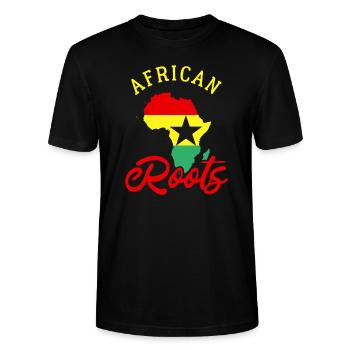 Ghana - T-shirt bio CRAFTER Stanley Stella Unisexe - noir - Devant - Alina (178cm) & Michal (187cm)
