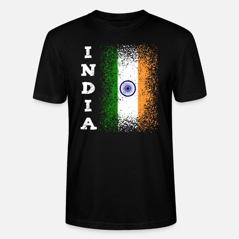 Drapeau inde - T-shirt bio CRAFTER Stanley Stella Unisexe - noir