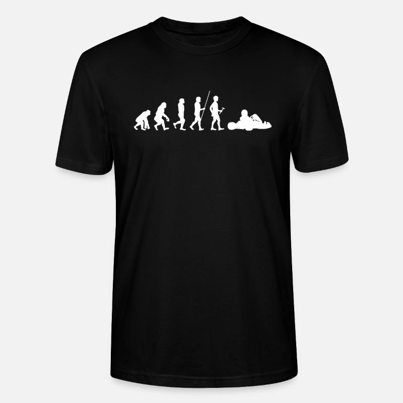 Go Kart Human Evolution - Stanley/Stella CRAFTER Unisex Organic T-Shirt - black