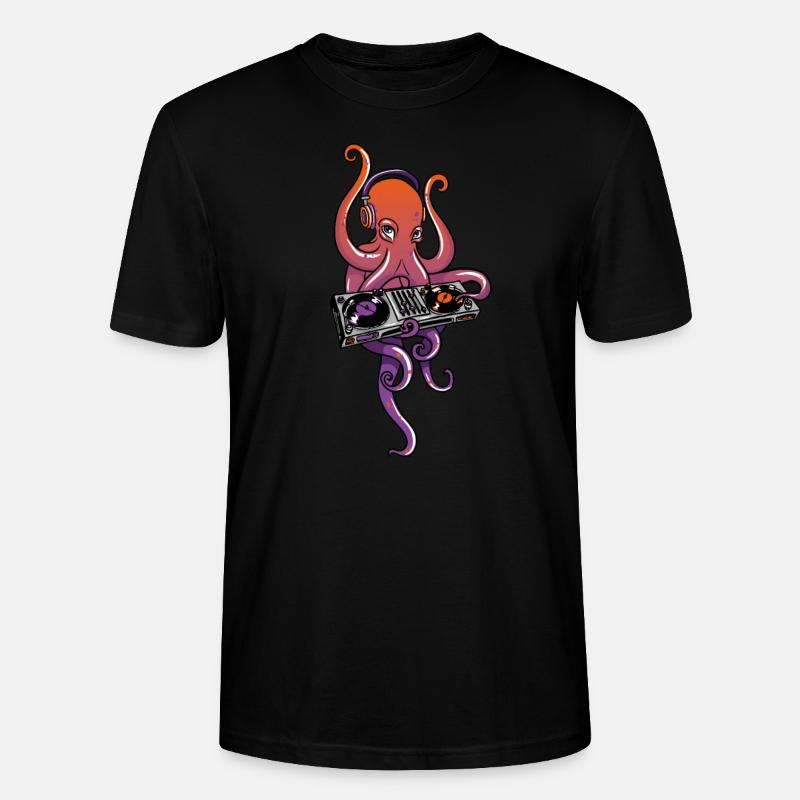 Octopus DJ - Stanley/Stella Unisex Bio-T-Shirt CRAFTER - Schwarz