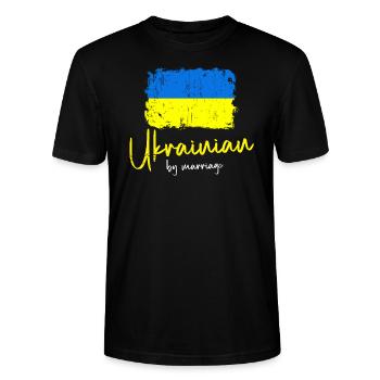 Ukraine - Stanley/Stella Unisex Bio-T-Shirt CRAFTER - Schwarz - Vorne - Alina (178cm) & Michal (187cm)