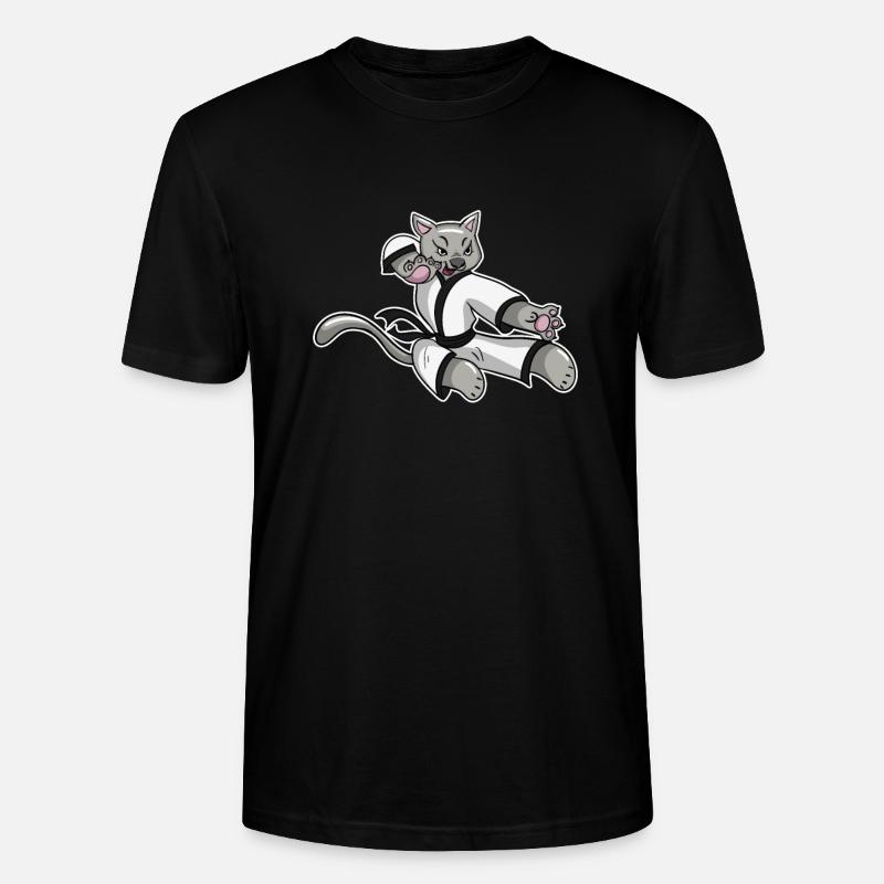 Jiu Jitsu Karate Cat - Stanley/Stella Unisex Bio-T-Shirt CRAFTER - Schwarz