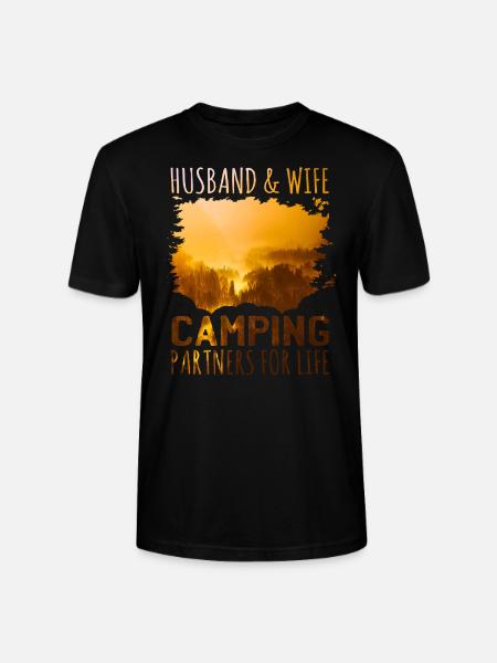 Camping couple - Stanley/Stella CRAFTER Unisex Organic T-Shirt - black