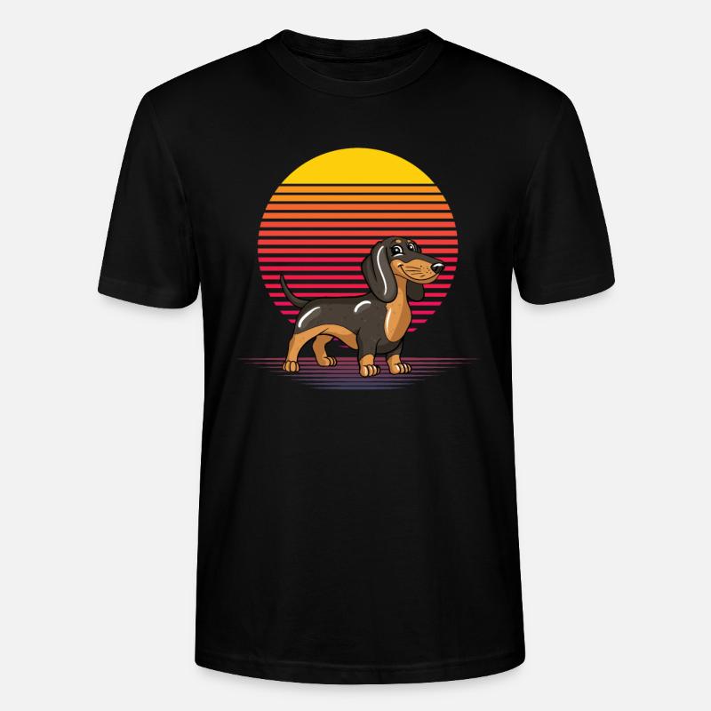Retro Dackel - Stanley/Stella Unisex Bio-T-Shirt CRAFTER - Schwarz