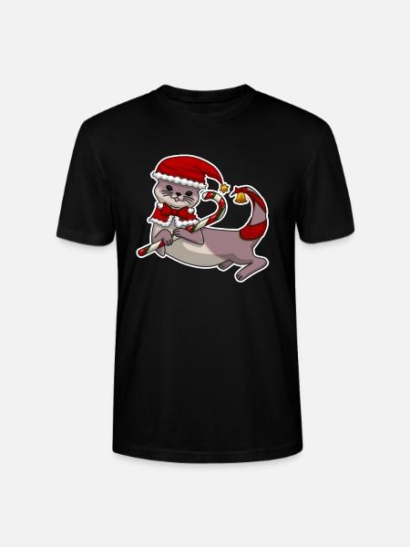 Christmas Otter - Stanley/Stella CRAFTER Unisex Organic T-Shirt - black