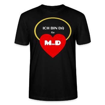Betreuung mit Herz Pflegekraft Betreuungskraft BA - Stanley/Stella Unisex Bio-T-Shirt CRAFTER - Schwarz - Vorne - Alina (178cm) & Michal (187cm)