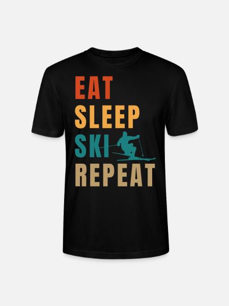 Manger dormir ski répéter - T-shirt bio CRAFTER Stanley Stella Unisexe - noir