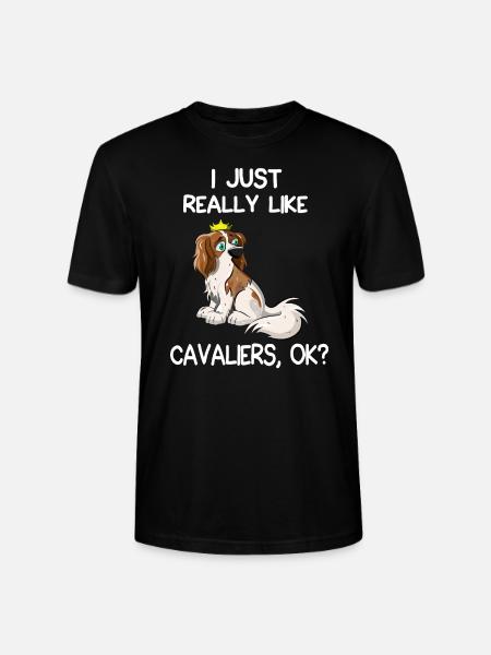 I Just Really Like Cavaliers - Stanley/Stella CRAFTER Unisex Organic T-Shirt - black