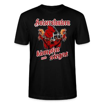 Kaiserslautern kämpfen und siegen - Stanley/Stella Unisex Bio-T-Shirt CRAFTER - Schwarz - Vorne - Alina (178cm) & Michal (187cm)