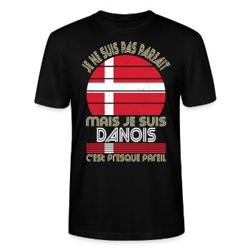 Je ne suis pas parfait mais je suis Danois - T-shirt bio CRAFTER Stanley Stella Unisexe - noir - Devant - Alina (178cm) & Michal (187cm)