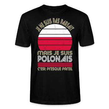 Je ne suis pas parfait mais je suis Polonais - T-shirt bio CRAFTER Stanley Stella Unisexe - noir - Devant - Alina (178cm) & Michal (187cm)
