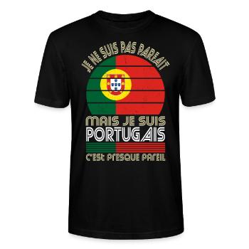 Je ne suis pas parfait mais je suis Portugais - T-shirt bio CRAFTER Stanley Stella Unisexe - noir - Devant - Alina (178cm) & Michal (187cm)