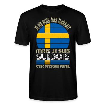 Je ne suis pas parfait mais je suis Suédois - T-shirt bio CRAFTER Stanley Stella Unisexe - noir - Devant - Alina (178cm) & Michal (187cm)
