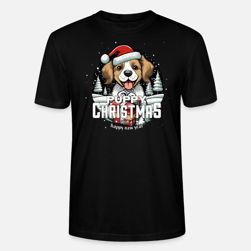Noël Chien Chiot Noël - T-shirt bio CRAFTER Stanley Stella Unisexe - noir