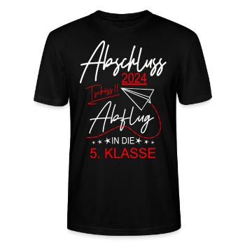 Abschluss 2024 Grundschule - Stanley/Stella Unisex Bio-T-Shirt CRAFTER - Schwarz - Vorne - Alina (178cm) & Michal (187cm)