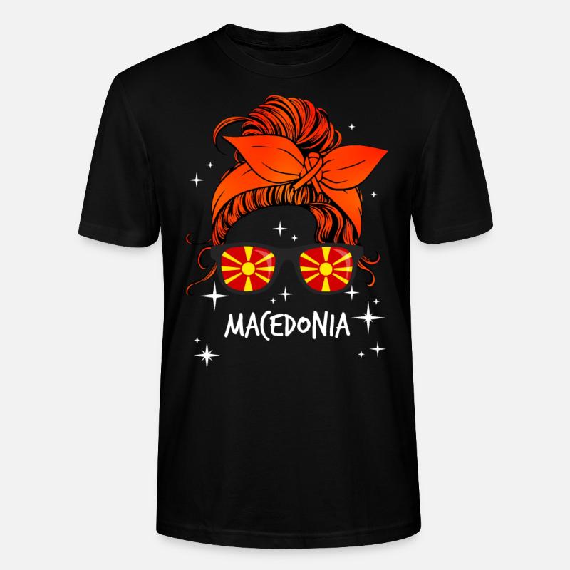 Mazedonien - Stanley/Stella Unisex Bio-T-Shirt CRAFTER - Schwarz