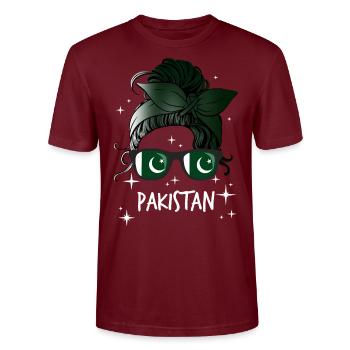 Pakistan - Stanley/Stella CRAFTER Unisex Organic T-Shirt - burgundy - Front - Alina (178cm) & Michal (187cm)