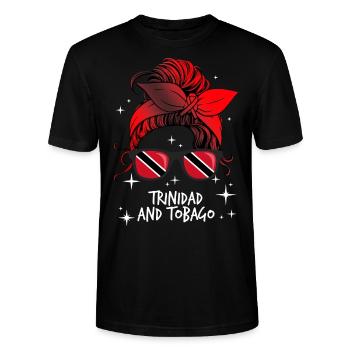 Trinidad and Tobago - Stanley/Stella CRAFTER Unisex Organic T-Shirt - black - Front - Alina (178cm) & Michal (187cm)