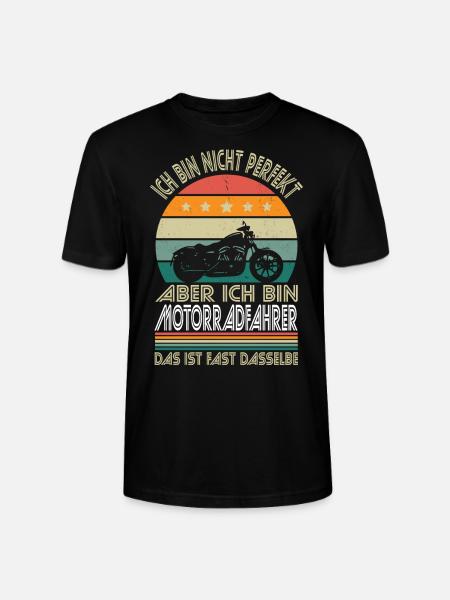 Ich bin nicht perfekt aber ich bin Motorradfahrer - Stanley/Stella Unisex Bio-T-Shirt CRAFTER - Schwarz
