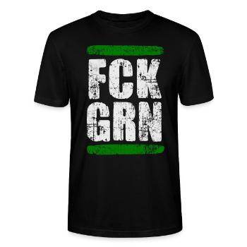 FCK GRN - Stanley/Stella Unisex Bio-T-Shirt CRAFTER - Schwarz - Vorne - Alina (178cm) & Michal (187cm)