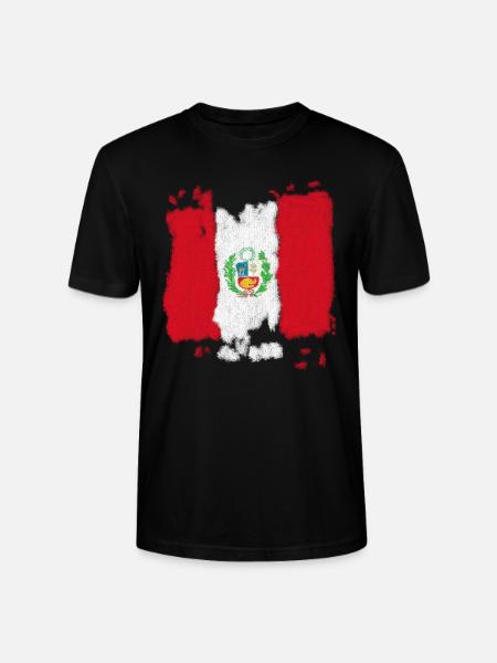 Peru Flagge - Stanley/Stella Unisex Bio-T-Shirt CRAFTER - Schwarz