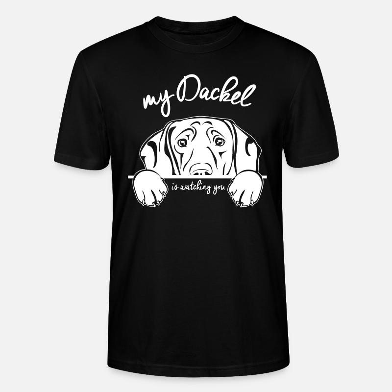 DACKEL watching - Stanley/Stella Unisex Bio-T-Shirt CRAFTER - Schwarz