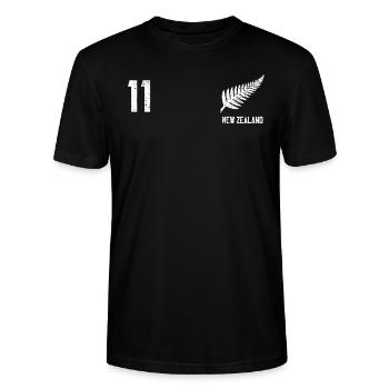 Neuseeland - Stanley/Stella Unisex Bio-T-Shirt CRAFTER - Schwarz - Vorne - Alina (178cm) & Michal (187cm)