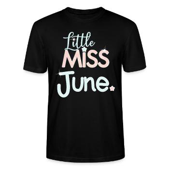 June birthday girl Miss June - Stanley/Stella CRAFTER Unisex Organic T-Shirt - black - Front - Alina (178cm) & Michal (187cm)