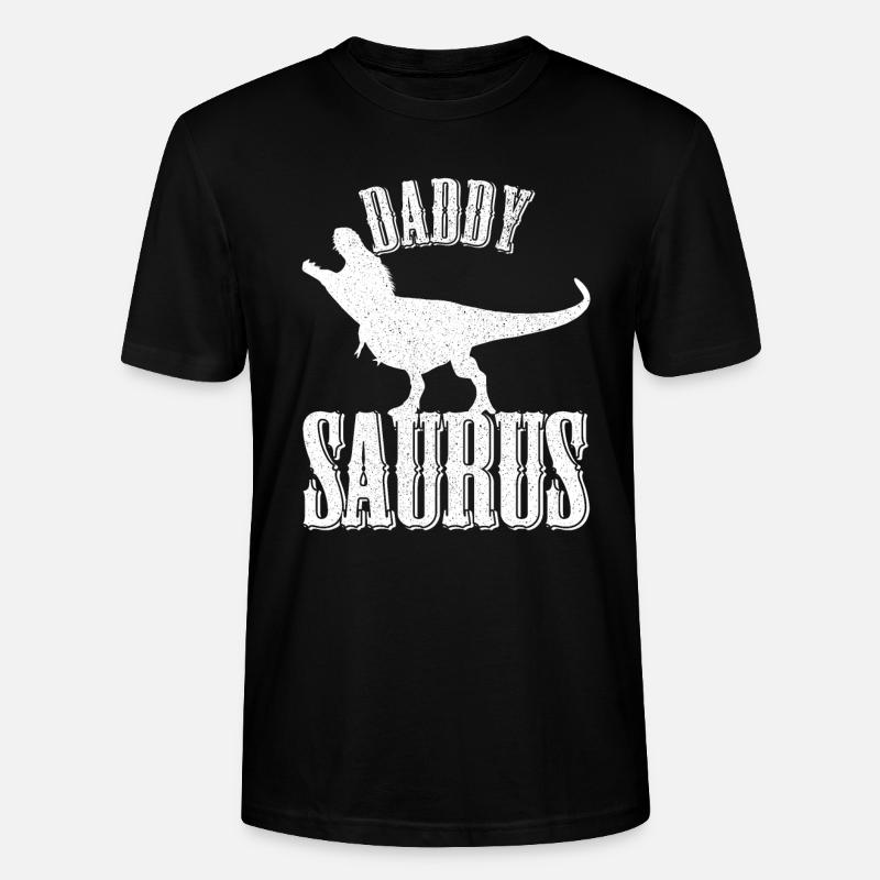 Papa Saurus Geschenkidee - Stanley/Stella Unisex Bio-T-Shirt CRAFTER - Schwarz