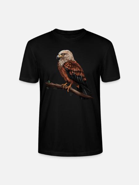 Roter Milan Vogel Greifvogel - Stanley/Stella Unisex Bio-T-Shirt CRAFTER - Schwarz