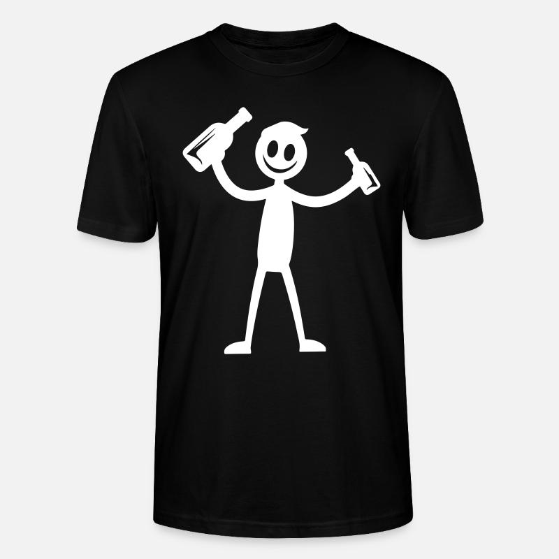 Beer Drinking Party Silhouette - Stanley/Stella CRAFTER Unisex Organic T-Shirt - black