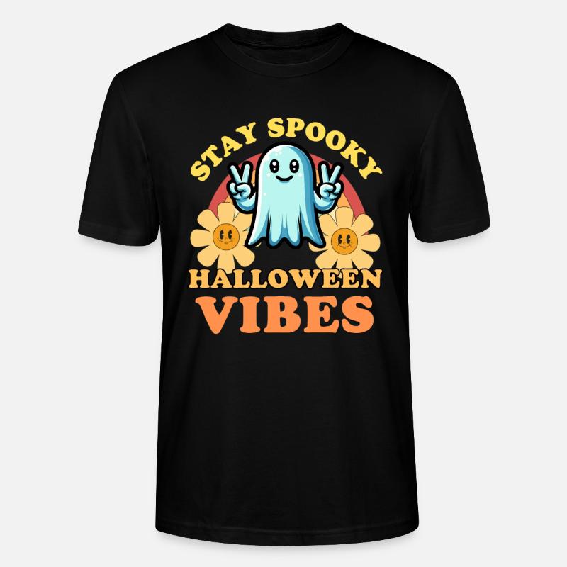 Restez effrayant : Halloween Vibes - T-shirt bio CRAFTER Stanley Stella Unisexe - noir