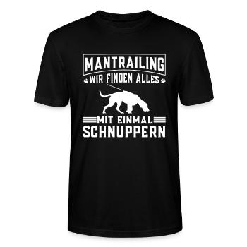 Spürhund Personensuchhund Mantrailing - Stanley/Stella Unisex Bio-T-Shirt CRAFTER - Schwarz - Vorne - Alina (178cm) & Michal (187cm)