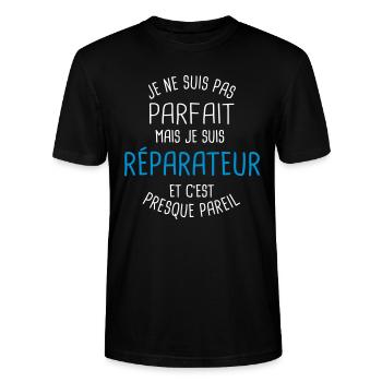 Pas parfait mais reparateur - T-shirt bio CRAFTER Stanley Stella Unisexe - noir - Devant - Alina (178cm) & Michal (187cm)