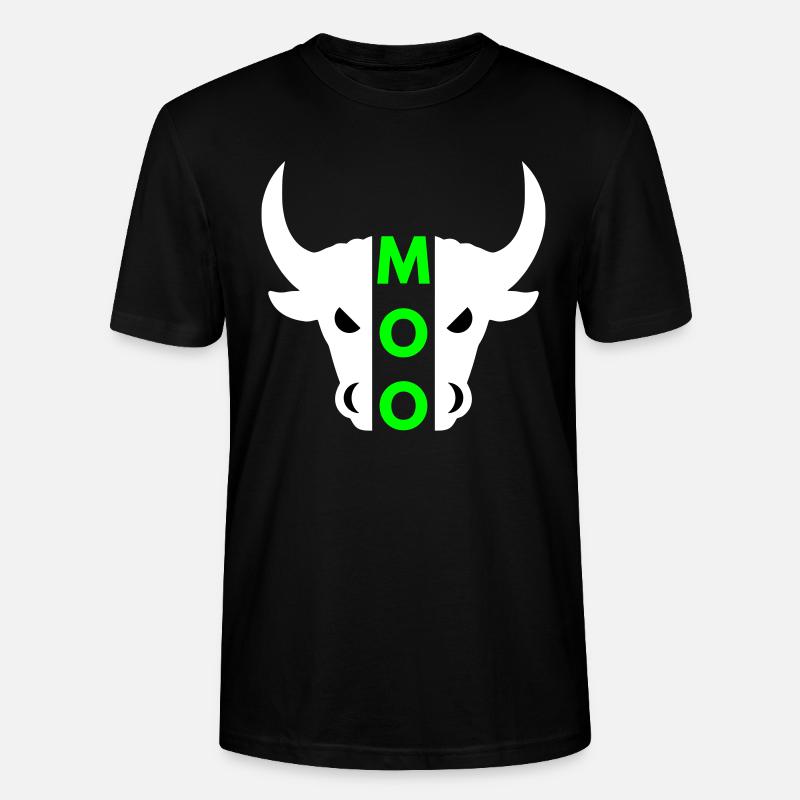 Moo (taureau à demi-tête) - T-shirt bio CRAFTER Stanley Stella Unisexe - noir
