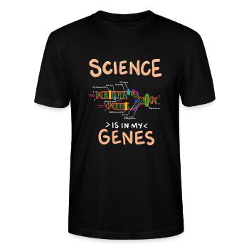 Lustige Genetik Wissenschaft in den Genen - Stanley/Stella Unisex Bio-T-Shirt CRAFTER - Schwarz - Vorne - Alina (178cm) & Michal (187cm)