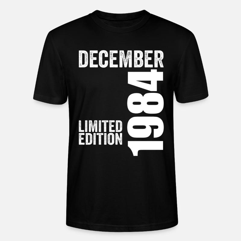 Cadeau Anniversaire Rétro - Décembre 1984 - T-shirt bio CRAFTER Stanley Stella Unisexe - noir