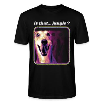 Ist das Jungle – Funny Dog Jungle Dnb - Stanley/Stella Unisex Bio-T-Shirt CRAFTER - Schwarz - Vorne - Alina (178cm) & Michal (187cm)