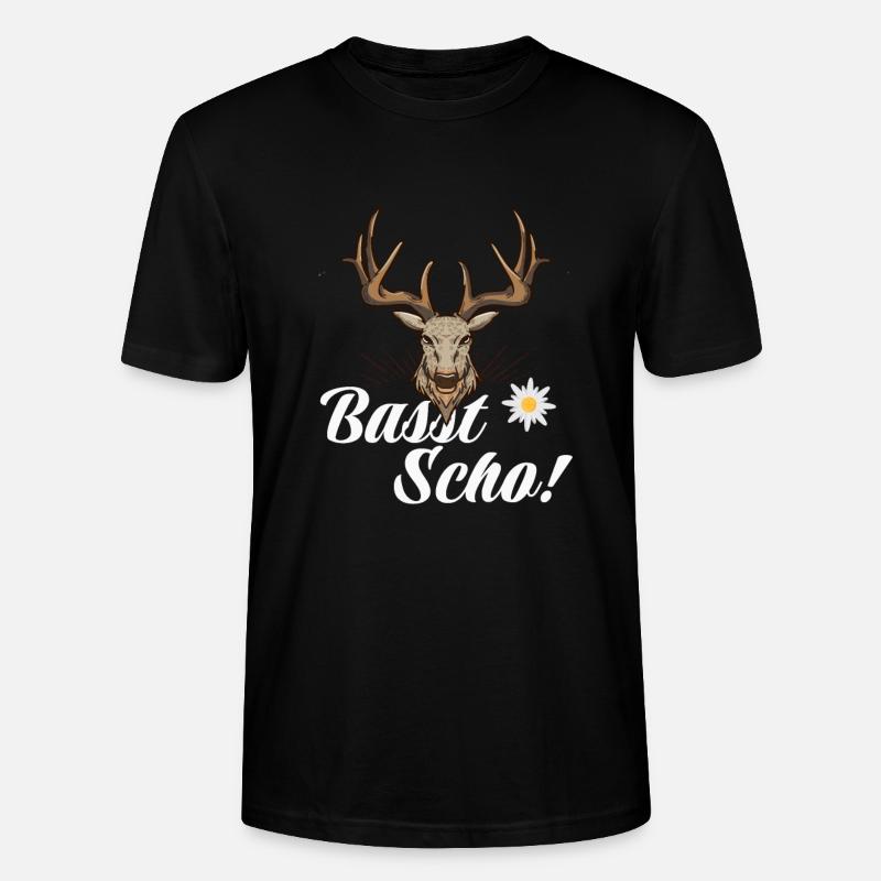 Basst Scho | Trachten Hirsch - Stanley/Stella Unisex Bio-T-Shirt CRAFTER - Schwarz