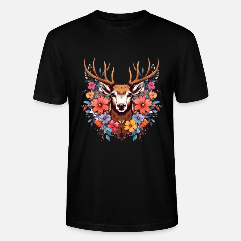Replacement dirndl deer antlers deer - Stanley/Stella CRAFTER Unisex Organic T-Shirt - black