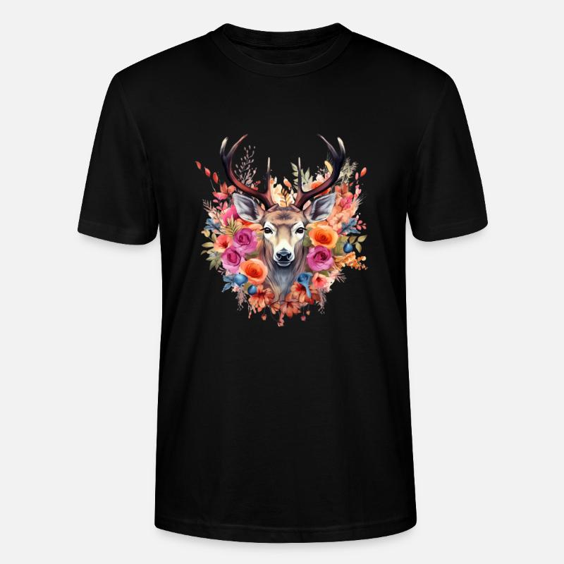 Replacement dirndl deer antlers deer - Stanley/Stella CRAFTER Unisex Organic T-Shirt - black