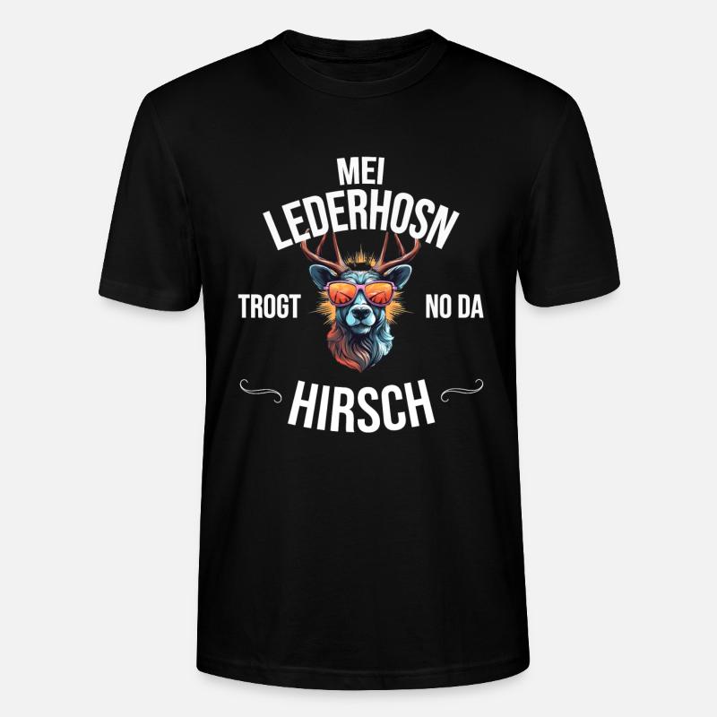 Trachten Bayrischer Dialekt Hirsch - Stanley/Stella Unisex Bio-T-Shirt CRAFTER - Schwarz