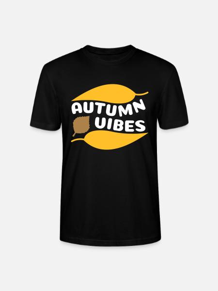 Autumn vibes (curved leaves) - Stanley/Stella CRAFTER Unisex Organic T-Shirt - black
