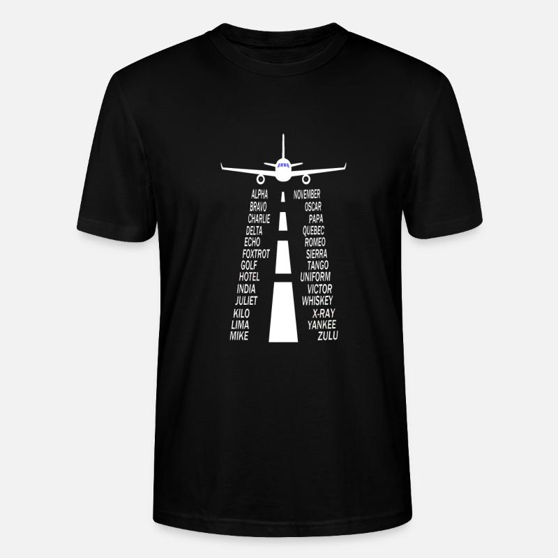 Pilot alphabet pilot airplane - Stanley/Stella CRAFTER Unisex Organic T-Shirt - black