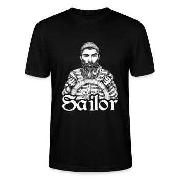 Seemann Kapitän Seefahrer Kapitän Schiff - Stanley/Stella Unisex Bio-T-Shirt CRAFTER - Schwarz - Vorne - Alina (178cm) & Michal (187cm)